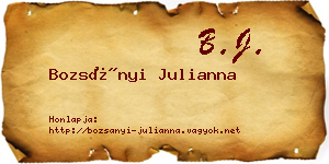 Bozsányi Julianna névjegykártya